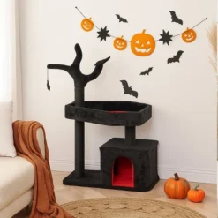 FURNIinspire Pet Tower 44.5 Inch Heavy Duty Gothic Cat Tree Tower Indoor Large Condo, Halloween Pet Activities Platform, Black , 15.8"*27.6"*44.5" 9 FURNIinspire Pet Tower 44.5 Inch Heavy Duty Gothic Cat Tree Tower Indoor Large Condo, Halloween Pet Activities Platform, Black , 15.8"*27.6"*44.5" -Outdoor Kitchen & Living GUEST 32161ff0 b0b3 4568 b8b4 d3dd38a2546e