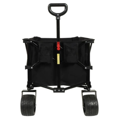 FURNIinspire Outdoor Serving Carts Heavy Duty Foldable Utility Wagon Terrain Quiet Wheels For Camping Gardening Picnic, Black, 38.58"*24.02"*39.17" 3 FURNIinspire Outdoor Serving Carts Heavy Duty Foldable Utility Wagon Terrain Quiet Wheels For Camping Gardening Picnic, Black, 38.58"*24.02"*39.17"