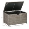 FURNIinspire Utility Storage Cabinet 113 Gallon Deck Box Rattan Outdoor Storage Box Waterproof Storage Container For Indoor, Grey, 47.2"*6.70"*30.7" -Outdoor Kitchen & Living GUEST 34527170 cc6f 41fc a3da d01cb02e5c3e