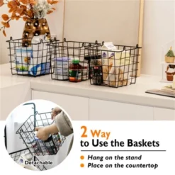 FURNIinspire Kitchen Racks 3 Tier Fruit Basket Stand, Steel Food Storage Rack Removable Wire Bowls With Non-Slip Pads, Black, 11"*12"*42.5" 10 FURNIinspire Kitchen Racks 3 Tier Fruit Basket Stand, Steel Food Storage Rack Removable Wire Bowls With Non-Slip Pads, Black, 11"*12"*42.5" -Outdoor Kitchen & Living GUEST 3716e9ab 1b3c 43ff 9510 0ab78613603b