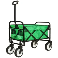 FURNIinspire Outdoor Serving Carts Minimeetall Collapsible Foldable Wagon Cart Utility Wagon Grocery Cart 225lbs, Green, 35.04"*22.44"*38.58" -Outdoor Kitchen & Living GUEST 377a71cc 1227 4a32 8cac 396c4e773f38