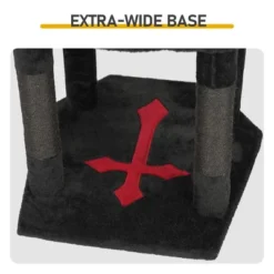 FURNIinspire Pet Tower 50 Inch Gothic Corner Cat Tree Cat Tower Stand With Perch, Scratching Post, Extra Wide Base, Black, 23.4"*23.01"*50" -Outdoor Kitchen & Living GUEST 3785ccc0 96a5 46db b59a 2e4a3606cbb8