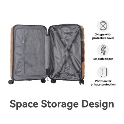 FURNIinspire Bag And Luggage Sets 3 Piece Travel Hard Shell Luggage, Lightweight Rolling Suitcases With Wheels, Brown, 20.67"*11.61"*29.92" 5 FURNIinspire Bag And Luggage Sets 3 Piece Travel Hard Shell Luggage, Lightweight Rolling Suitcases With Wheels, Brown, 20.67"*11.61"*29.92" - Image 3