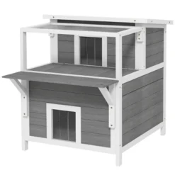 FURNIinspire Pet Crates And Houses Cat House, Double-Layer, Removable Pet House With Sloping Roof, Waterproof Kitty House, Gray, 34.3"*25.2"*29.9" 11 FURNIinspire Pet Crates And Houses Cat House, Double-Layer, Removable Pet House With Sloping Roof, Waterproof Kitty House, Gray, 34.3"*25.2"*29.9" -Outdoor Kitchen & Living GUEST 3e7a4581 a914 425b bcd3 0e5ae464dbbd