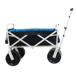FURNIinspire Wheelbarrows And Lawn Carts Folding Wagon Garden Cart, Multi Function Garden Cart For Carrying, Black And Blue, 47“*20"*43" -Outdoor Kitchen & Living GUEST 4022570b b55d 4ad4 b168 3c430fe2baf0