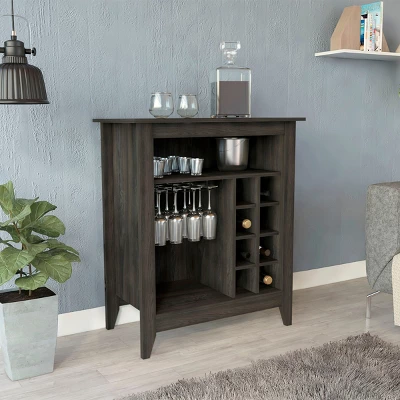 FURNIinspire Wine Racks Bar Cabinet, Wine Cabinet, Sideboard Kitchen Cupboards With Open Shelf, Wine Rack, Brown, 17.7"*32.5"*37.07" 7 FURNIinspire Wine Racks Bar Cabinet, Wine Cabinet, Sideboard Kitchen Cupboards With Open Shelf, Wine Rack, Brown, 17.7"*32.5"*37.07" - Image 5