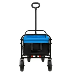 FURNIinspire Wheelbarrows And Lawn Carts Folding Wagon Garden Cart, Lawn Cart With Solid Wheels And Handle, Black And Blue, 30“*15"*36" -Outdoor Kitchen & Living GUEST 414c9e58 568d 4fd1 9616 50410d96e99d