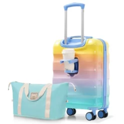 FURNIinspire Bag And Luggage Sets 20 Inch Carry On Luggage Luggage Set, Suitcase With Cup Holder, Travel Luggage, Multicolored, 8.3"*15.6"*21.7" 11 FURNIinspire Bag And Luggage Sets 20 Inch Carry On Luggage Luggage Set, Suitcase With Cup Holder, Travel Luggage, Multicolored, 8.3"*15.6"*21.7" -Outdoor Kitchen & Living GUEST 41acadd0 034f 4b45 bfb2 c2ba08ad5701