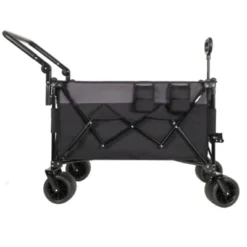 FURNIinspire Outdoor Serving Carts Multi Functional Push Pull Folding Wagon Cart With Rotating Handle All-Terrain Wheele, Black, 48.43"*22.83"*43.7" -Outdoor Kitchen & Living GUEST 41db8f35 29d2 47c7 a113 94b3d9d82269