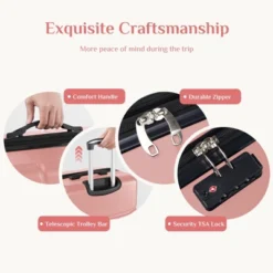 FURNIinspire Luggage 24 Inch Hardside Luggage Expandable Travel Business Suitcase, Hard Shell Lightweight Roller Suitcase, Pink, 10.83"*17.32"*26.38" -Outdoor Kitchen & Living GUEST 421c8612 6b8d 4b70 828d b0678618a118