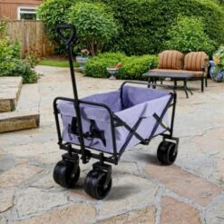 FURNIinspire Outdoor Serving Carts 220Lbs Collapsible Folding Beach Wagon Cart Wagons Carts Heavy Duty Foldable, Purple, 35.43"*23.47"*22.44" -Outdoor Kitchen & Living GUEST 42667ad2 f157 4c91 87c3 998724711f00