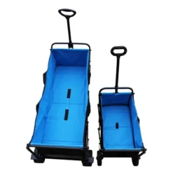 FURNIinspire Wheelbarrows And Lawn Carts Large Capacity Folding Cart Extender Wagon Cart, Lawn Cart For Picnic, Shopping, Black And Blue, 53“*21"*41" -Outdoor Kitchen & Living GUEST 4435e4c1 cf02 43b0 abfe 58205f132763