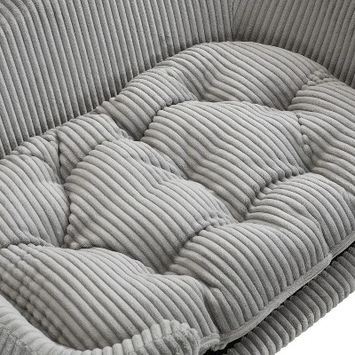 FURNIinspire Pet Beds Elevated Dog Bed, Corduroy Pet Couch Bed, Indoor Pet Bed Cat Bed Small Dog Bed With Wood Legs, Gray, 30.25"*21.75"*14" 5 FURNIinspire Pet Beds Elevated Dog Bed, Corduroy Pet Couch Bed, Indoor Pet Bed Cat Bed Small Dog Bed With Wood Legs, Gray, 30.25"*21.75"*14" - Image 3