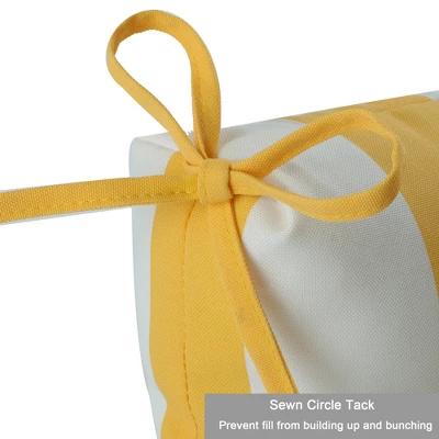 FURNIinspire Outdoor Seat Cushions 2 Pcs Set High Back Patio Chair Cushions, Yellow And White Stripes Seat Cushion, Multicolored, 44"*22"*4" 5 FURNIinspire Outdoor Seat Cushions 2 Pcs Set High Back Patio Chair Cushions, Yellow And White Stripes Seat Cushion, Multicolored, 44"*22"*4" - Image 3