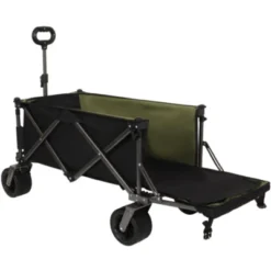 FURNIinspire Outdoor Serving Carts Collapsible Folding Wagon 400L Extra Collapsible Wagon With Tailgate Beach Wagon Cart, Black, 49.02"*22.05"*35.04" -Outdoor Kitchen & Living GUEST 45006ff6 c5a5 4ce4 9ffc fb23a7a4cffc