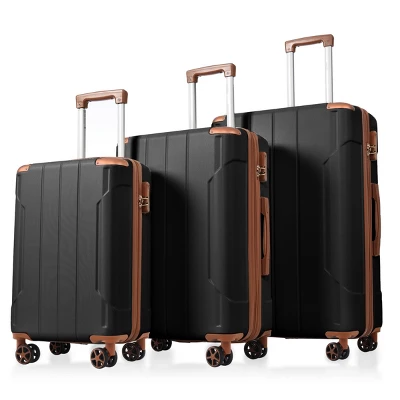 FURNIinspire Bag And Luggage Sets Luggage Sets 3 Piece, Hard Shell Suitcase Set, Lightweight Carry On Luggage With Wheels, Black, 12"*18.3"*29.9" 3 FURNIinspire Bag And Luggage Sets Luggage Sets 3 Piece, Hard Shell Suitcase Set, Lightweight Carry On Luggage With Wheels, Black, 12"*18.3"*29.9"