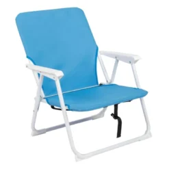 FURNIinspire Outdoor Portable Chair Durable Steel Frame And Portable Design For Relaxation And Sports, White Frame And Blue Fabric, 22"*23.6"*24.8" -Outdoor Kitchen & Living GUEST 474211f9 2ca1 4cde 8bf7 4403bba6096a