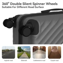 FURNIinspire Bag And Luggage Sets 3 Piece Rolling Luggage Travel Suitcase Set, Lightweight Durable Suitcases With Wheels, Grey, 21.06"*11.81"*30.31" 10 FURNIinspire Bag And Luggage Sets 3 Piece Rolling Luggage Travel Suitcase Set, Lightweight Durable Suitcases With Wheels, Grey, 21.06"*11.81"*30.31" -Outdoor Kitchen & Living GUEST 479499a7 0630 43f7 ac72 313858e1c279