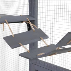 FURNIinspire Pet Crates And Houses Cat Enclosure With Leaping Platforms, Feline Condos, Catwalk, Scratching Panel, Gray, 104.3"*35.4"*72.1" -Outdoor Kitchen & Living GUEST 4a35fb26 9102 49da b4be 13d6ad04fc61