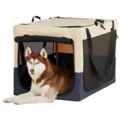 FURNIinspire Pet Crates And Houses Dog Crates Pet Cage, Pet Travel Crate, Adjustable Fabric Cover, 3 Door Design, Multicolored, 35.63"*23.23"*23.23" -Outdoor Kitchen & Living GUEST 4a51cfb4 d2f1 472e b19b 959142fad300