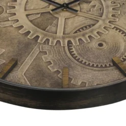 FURNIinspire Wall Clocks 20inch Living Room Vintage Gear Clock Timepiece Decorative Hanging Clock Indoor Home Decor, Brown, 20"*20"*1.75" -Outdoor Kitchen & Living GUEST 4adfe3b6 4b89 49a0 9f70 11901468c79e