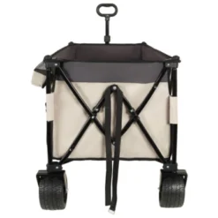FURNIinspire Outdoor Serving Carts Heavy Duty Foldable Utility Wagon 480lbs Capacity Patented Ultra-Stable Frame, Khaki, 50.39"*25.98"*44.88" -Outdoor Kitchen & Living GUEST 4bde1902 baf7 43b7 a95f 3b93fb40e176