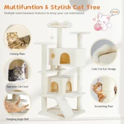 FURNIinspire Pet Tower Multi-Functional Cat Tree House Detachable Cat Climbing Frame, Pet Furniture Cat Accessories, Beige, 19.7"*19.7"*46" 9 FURNIinspire Pet Tower Multi-Functional Cat Tree House Detachable Cat Climbing Frame, Pet Furniture Cat Accessories, Beige, 19.7"*19.7"*46" -Outdoor Kitchen & Living GUEST 4bfbb280 183c 4059 9477 4ca91e40b67e