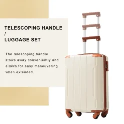 FURNIinspire Luggage 20 Inch Carry On Luggage, Lightweight Durable Suitcase With Wheels For Travel Business, White, 8.3"*13.6"*21.5" -Outdoor Kitchen & Living GUEST 4d701f94 4998 4647 8916 d35f470de2a5