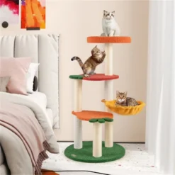 FURNIinspire Pet Tower Cute Cat Tree Fruit Style Cat Tower, Cat Climbing Tower, Indoor Pet Activity Center, Multicolored, 19"*19"*39" -Outdoor Kitchen & Living GUEST 4f24af8e 28f4 4e3b 9d14 decae6a72d57