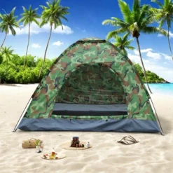 FURNIinspire Camping Tents 4 Person Camping Dome Tent, Waterproof, UV-Resistant Outdoor Tent For Outdoor Activities, Hiking, Green, 78.75"*78.75"*51" -Outdoor Kitchen & Living GUEST 4f76ba1f 39d0 4108 be1c 27d5a72df2dc