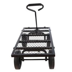 FURNIinspire Wheelbarrows And Lawn Carts Solid Wheels Tools Cart Wagon Cart, Metal Lawn Cart For Picnic, Shopping, Black, 37“*19"*45" -Outdoor Kitchen & Living GUEST 4fa33589 5b4b 4cd4 b06c 71d0429bb4b1