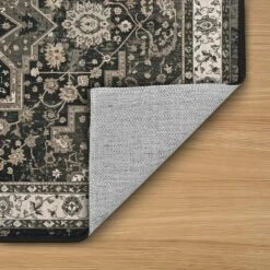 FURNIinspire Floor Mats Home 3 Piece Kitchen Rug Machine Washable Floor Mat For Living Room, Vintage Carpet, Non Slip, Grey, 60"*20" -Outdoor Kitchen & Living GUEST 5033153f b272 42c5 afdb 6d7d85bcf6b8