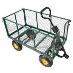 FURNIinspire Wheelbarrows And Lawn Carts Flower Cart Garden Flower Cart, Multi Function Wagon Cart With Handle, Green, 44“*20"*41" -Outdoor Kitchen & Living GUEST 50b33846 e493 49a7 84b3 7a63e600b25f