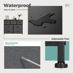 FURNIinspire Dressers 7 Drawer Fabric Tall Dresser Tower Closet Storage Chest Of Drawers For Bedroom Nursery, Grey, 11.8"*39.3"*30.3" -Outdoor Kitchen & Living GUEST 527e358e 65a2 4af5 b32c 0e0987fe8335