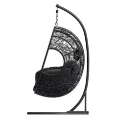 FURNIinspire Patio Swings Hanging Chair With Seat Cushion For Relaxation, Outdoor Indoor Wicker Swing Egg Chair With Stand, Gray, 42“*47"*73" -Outdoor Kitchen & Living GUEST 528dbbf2 de95 4520 8d4b ebc8b1756fc4