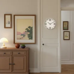 FURNIinspire Wall Clocks 20inch Round Roman Numeral Hanging Clock Modern Decorative Timepiece Bedroom Home Wall Decor, White, 20"*20"*1.75" -Outdoor Kitchen & Living GUEST 54971c80 c7b1 411a 80ed 6efe34050d77
