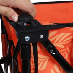 FURNIinspire Outdoor Serving Carts Colorful Heavy-Duty 480lbs Folding Wagon Cart With Bonus Picnic Mat All Terrain Wheels, Orange, 37.4"*23.03"*38.98" -Outdoor Kitchen & Living GUEST 565c0ddc 6e3f 411b 99d1 478b6280af58