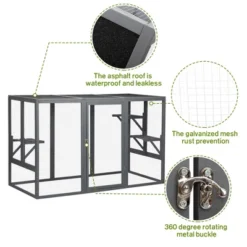 FURNIinspire Pet Crates And Houses, Cat Cage, Perfect Size For Small Cats, Gray, 72.1"*31.7"*44.6" -Outdoor Kitchen & Living GUEST 56819047 fcc3 466e a1d7 ba1a3b93a765