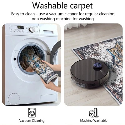 FURNIinspire Floor Mats 3 Piece Farmhouse Kitchen Rug Washable Area Rugs Non Skid Bohemian Mat For Hallway Entryway, Multicolored, 60"*20" 5 FURNIinspire Floor Mats 3 Piece Farmhouse Kitchen Rug Washable Area Rugs Non Skid Bohemian Mat For Hallway Entryway, Multicolored, 60"*20" - Image 3