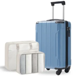 FURNIinspire Bag And Luggage Sets 20 Inch Luggage Set, Lightweight Checked Suitcase With 2 Mesh Bag Travel Business, Blue, 8.3"*13.6"*21.5" 11 FURNIinspire Bag And Luggage Sets 20 Inch Luggage Set, Lightweight Checked Suitcase With 2 Mesh Bag Travel Business, Blue, 8.3"*13.6"*21.5" -Outdoor Kitchen & Living GUEST 58664718 e53e 4040 b1e9 9b5a7377f25b