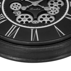 FURNIinspire Wall Clocks 24inch Living Room Wall Clock Decorative Hanging Clock Timepiece Vintage Wall Decor For Bedroom, Black, 22.75"*22.75"*3" -Outdoor Kitchen & Living GUEST 59ba2e67 8fc9 4a95 9e99 7adef34fca58