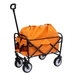 FURNIinspire Outdoor Serving Carts Multi-use Bag Collapsible Foldable Wagon Cart Beach Wagon For Camping Shopping, Orange, 25.98"*17.32"*37.4" -Outdoor Kitchen & Living GUEST 5af64b24 fb94 4fb7 bf98 3ba2bc6727d3