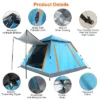 FURNIinspire Camping Tents Pop-Up Waterproof Camping Tent, Family Camping Tent With 2 Mosquito Nets Windows, Blue, 84.65"*84.65"*53.54" -Outdoor Kitchen & Living GUEST 5c179019 9460 4381 b45b 645e52f1e86c