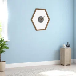 FURNIinspire Decorative Wall Clocks Indoor Silent Wooden Frame Living Room Wall Clock Timepiece For Bed Room, Home Decor, Yellow, 30"*30"*2.25" -Outdoor Kitchen & Living GUEST 5c5e9267 ad42 4cf5 860e 82e75276c518