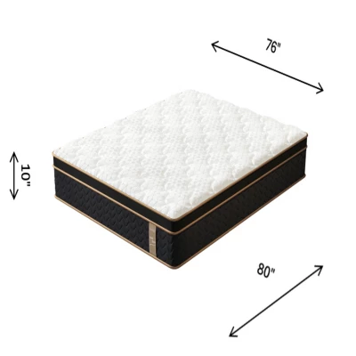 FURNIinspire Mattresses 10 Inch King Size Plush Hybrid Mattress With Encased Coils Gel Memory Foam, Fiberglass-Free, Black, 80"*76"*10" 2 FURNIinspire Mattresses 10 Inch King Size Plush Hybrid Mattress With Encased Coils Gel Memory Foam, Fiberglass-Free, Black, 80"*76"*10"
