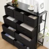 FURNIinspire Dressers 9 Drawer Fabric Tall Dresser Tower Closet Storage Chest Of Drawers For Bedroom Nursery, Black, 11.8"*39.37"*39.37" -Outdoor Kitchen & Living GUEST 5ddcdccb 8711 47b0 8ba4 59fc3b0b5a28