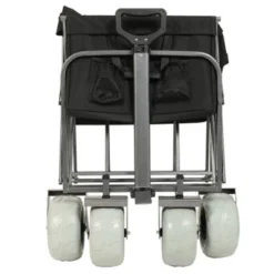 FURNIinspire Outdoor Serving Carts Heavy Duty 500lb Capacity Beach Wagon Foldable Utility Cart For Camping, Black, 37.4"*23.03"*38.98" -Outdoor Kitchen & Living GUEST 5e6459b1 d17e 4c0c 9a71 d6afc7ebdf07