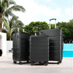 FURNIinspire Luggage 3packs Luggage Set, 20-28 Inch Luggage Expandable Hardside Suitcase, ABS Durable Lightweight Travel Luggage With TSA Lock, Black