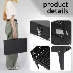 FURNIinspire Outdoor Grills, Griddles And Smokers Professional Square Charcoal Grill, Heavy Duty Portable BBQ System Patio, Black, 17.9"*12.79"*3.15" 10 FURNIinspire Outdoor Grills, Griddles And Smokers Professional Square Charcoal Grill, Heavy Duty Portable BBQ System Patio, Black, 17.9"*12.79"*3.15" -Outdoor Kitchen & Living GUEST 5f48be00 d729 4a83 b365 9db4de71272d