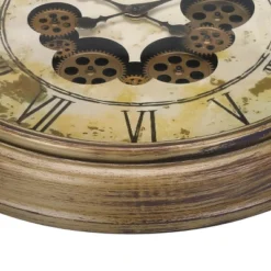 FURNIinspire Wall Clocks 24inch Timepiece Living Room Wall Clock Decorative Hanging Clock Vintage Wall Decor For Bedroom, Brown, 22.75"*22.75"*3" 8 FURNIinspire Wall Clocks 24inch Timepiece Living Room Wall Clock Decorative Hanging Clock Vintage Wall Decor For Bedroom, Brown, 22.75"*22.75"*3" -Outdoor Kitchen & Living GUEST 610d584c 5d1b 4de6 a8e6 1460ea354638